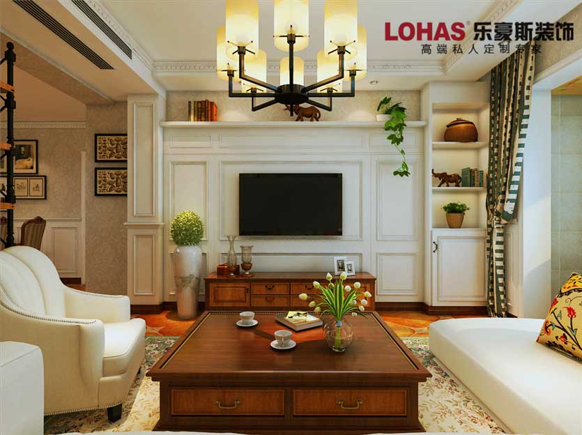 盛邦大都會兩室兩廳97平簡美風(fēng)格裝修效果圖