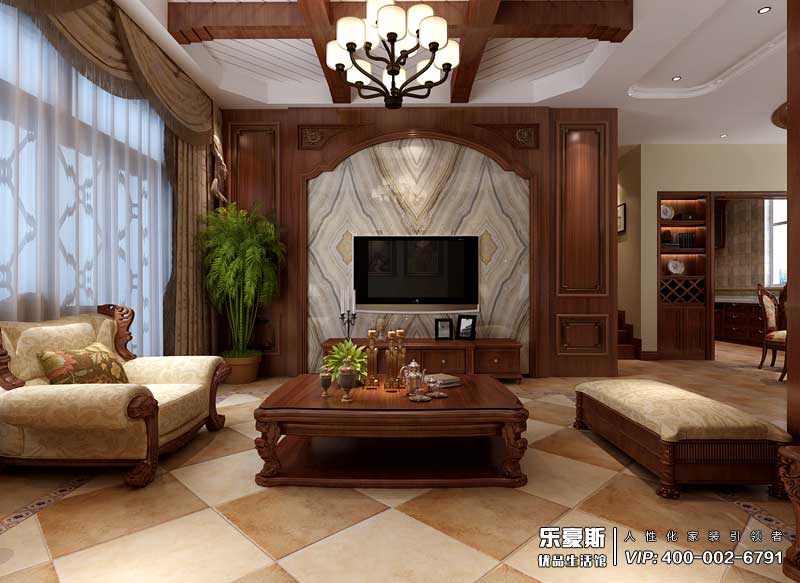 碧桂園別墅245平米美式風(fēng)格裝修效果圖