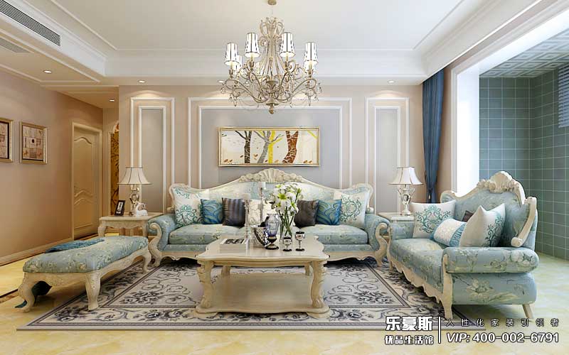 保利花園130平米簡(jiǎn)歐風(fēng)格裝修效果圖