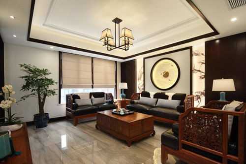 御河上院三室兩廳中式裝修效果圖