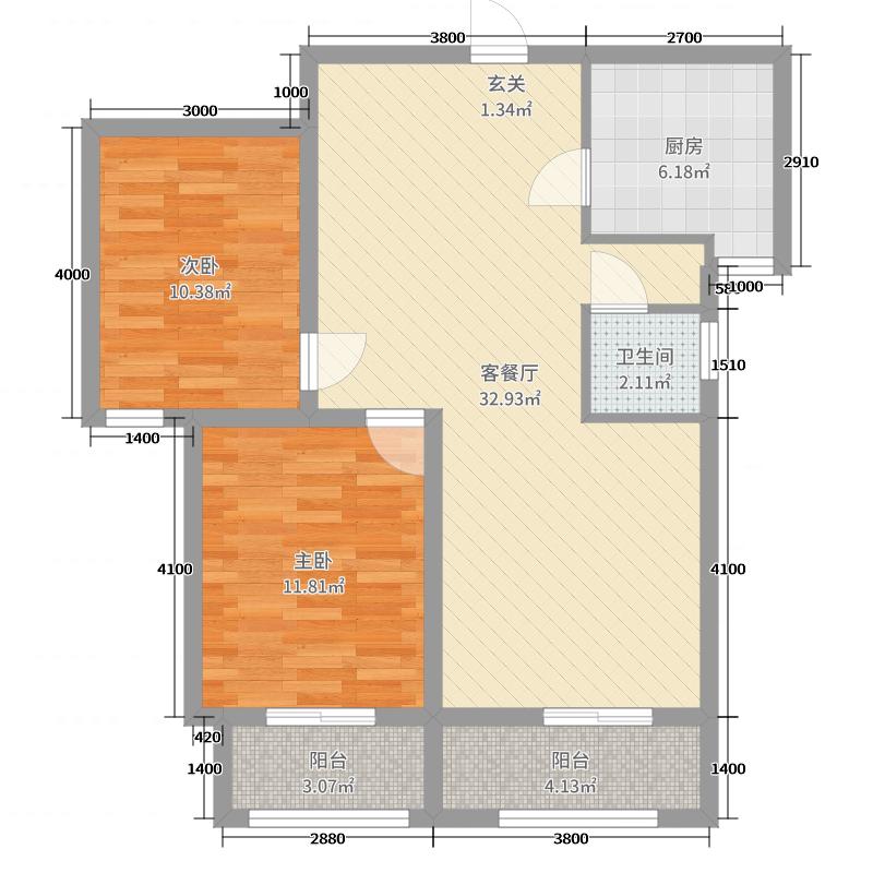 國(guó)源和天下2室2廳1衛(wèi)1廚99.00㎡戶(hù)型圖
