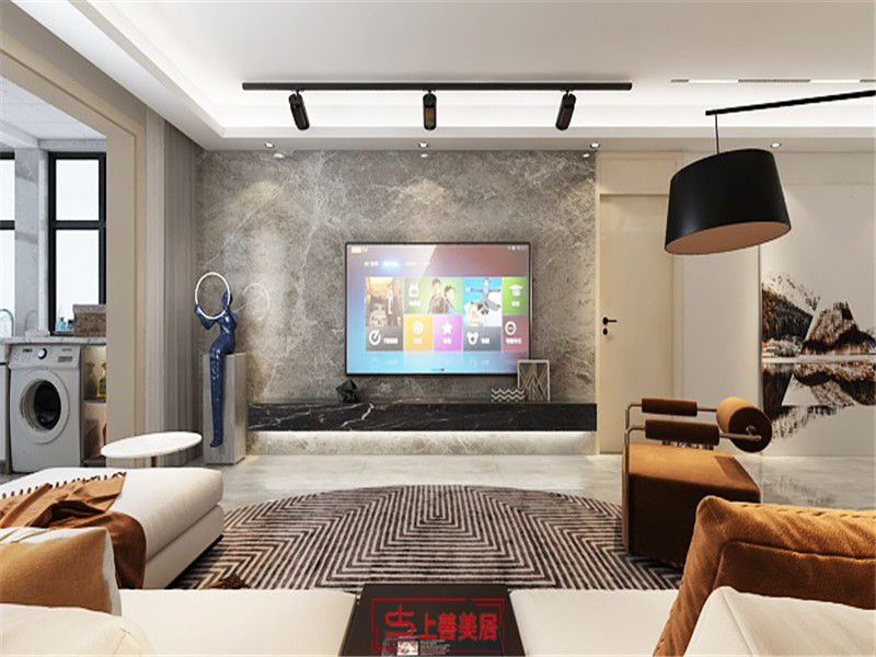 觀峰嘉邸140平新中式風格電視墻