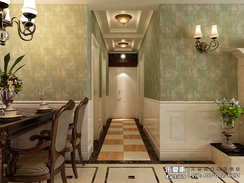 國(guó)仕山155平米美式風(fēng)格裝修效果圖