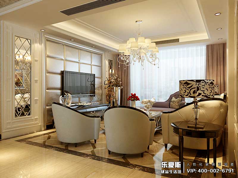 祥云國際138平米歐式風(fēng)格裝修效果圖
