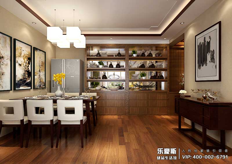 金海華府三室兩廳新中式風格裝修效果圖