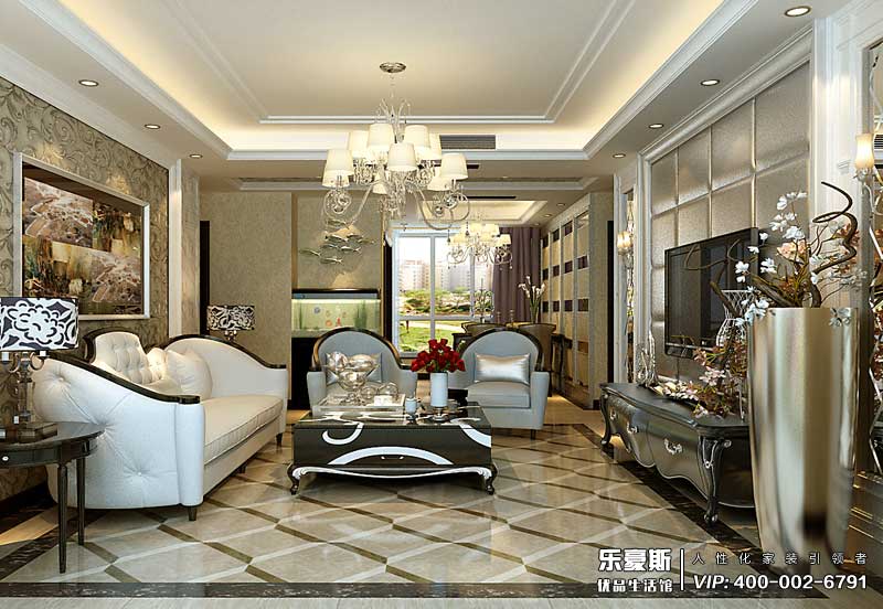 祥云國際138平米簡歐風(fēng)格裝修效果圖