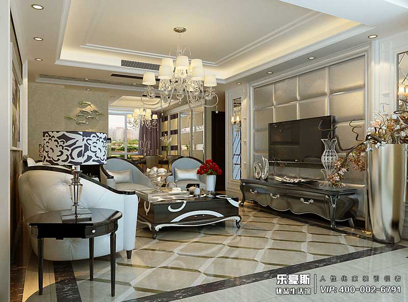 祥云國際138平米簡歐風(fēng)格裝修效果圖