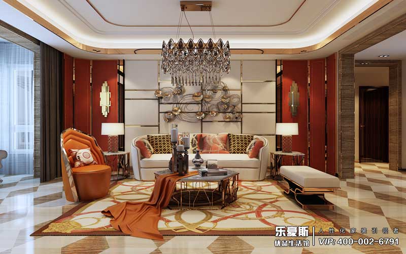 石家莊天山熙湖200平米后奢風(fēng)格裝修效果圖_