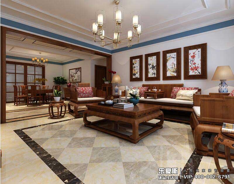 石家莊天海譽(yù)天下200平米中式風(fēng)格別墅裝修效果圖