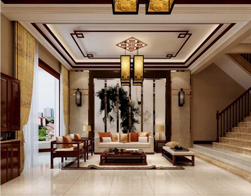 瓏璽山中式風(fēng)格別墅裝修效果圖 