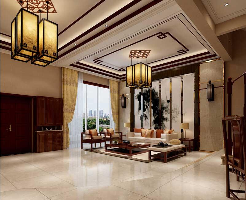 瓏璽山中式風(fēng)格別墅裝修效果圖 