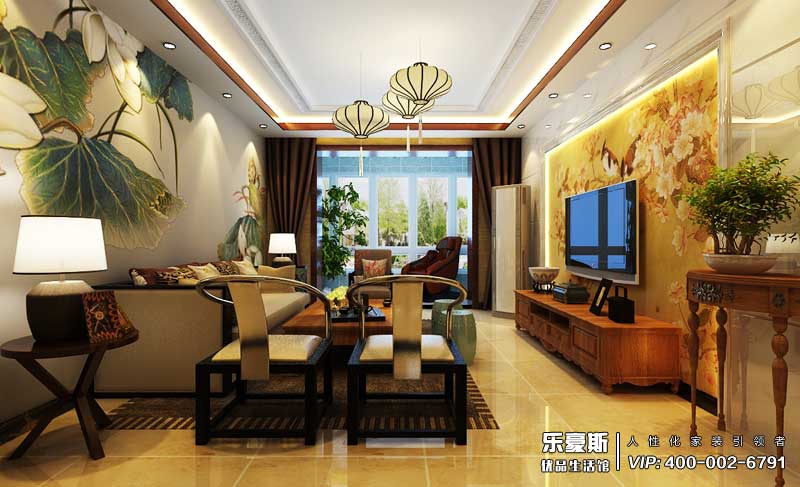 星湖國(guó)際花園中式風(fēng)格裝修