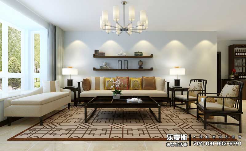 紫金藍(lán)灣新中式裝修效果圖