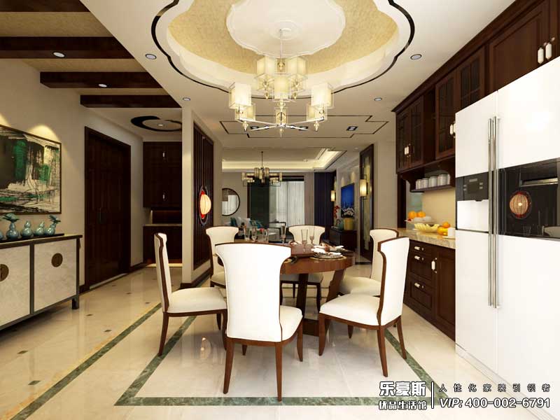 學(xué)府名城新中式風(fēng)格裝修效果圖