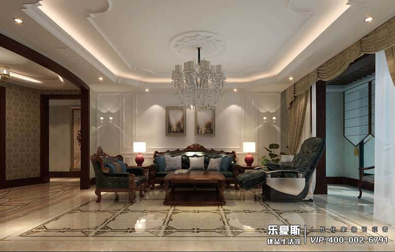 星湖國際花園美式風格裝修效果圖