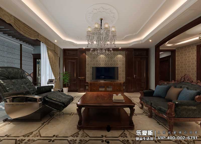 星湖國際花園美式風格裝修效果圖