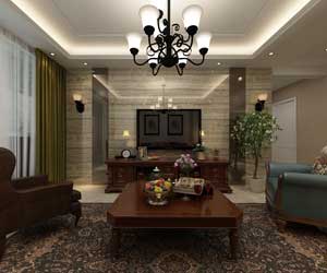 恒大警苑136平米美式風格裝修效果圖