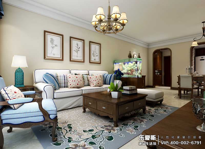 潤德天悅城美式風(fēng)格裝修效果圖