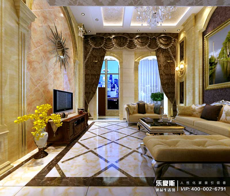 御河上院222平米躍層歐式風格裝修效果圖