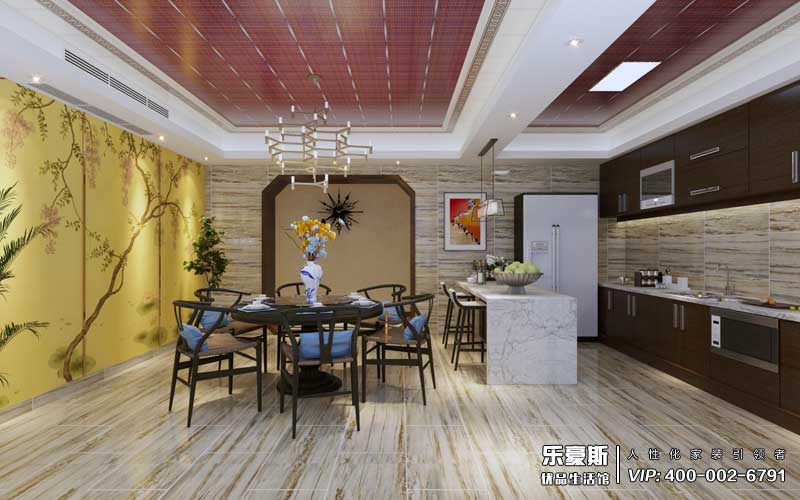 天洲鉑悅177平米新中式風(fēng)格裝修效果圖