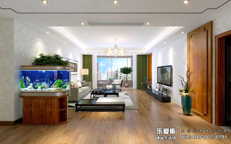 廣安云裳125平米現(xiàn)代中式裝修效果圖