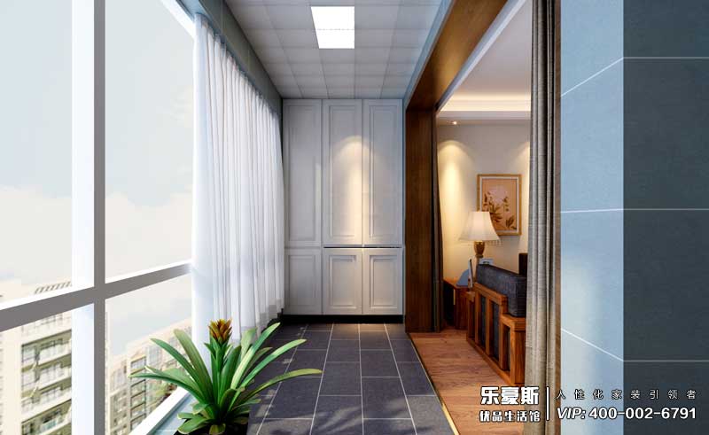 奧北公園三室新中式風(fēng)格裝修效果圖