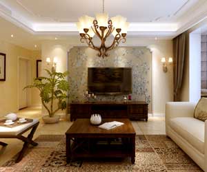 赫石府三室兩廳美式簡約風格裝修效果圖