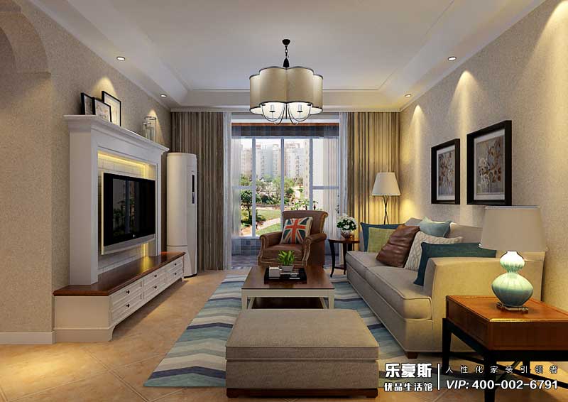 旅投福美十號院三室兩廳簡歐風格裝修效果圖