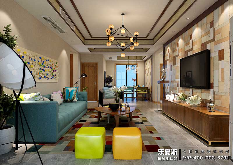 天山世界之門U米公園新中式混搭風格裝修效果圖