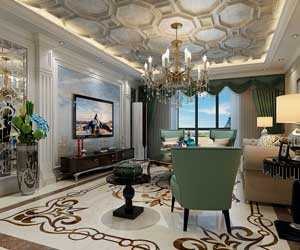 帝華水岸180平米歐式新古典風格裝修效果圖