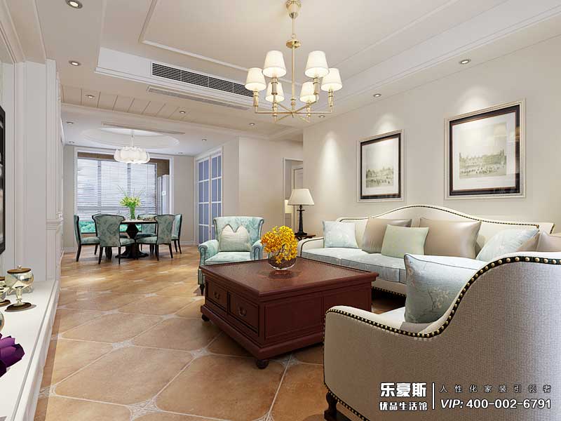 潤(rùn)德天悅城165平米美式田園風(fēng)格裝修效果圖