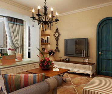 萬達(dá)廣場小區(qū)B北區(qū)98平米兩室兩廳美式混搭