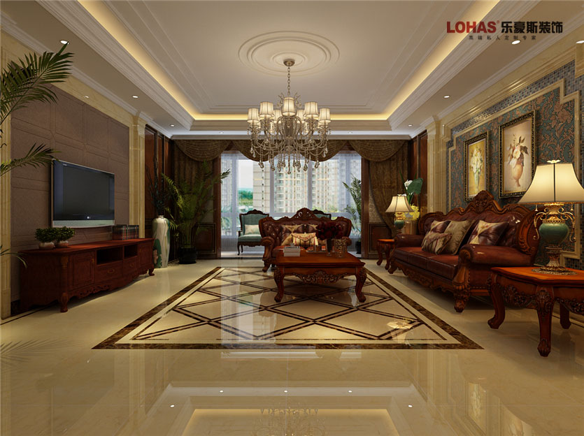 陽(yáng)光東尚400平米美式裝修