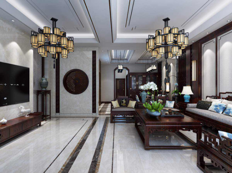 原河名墅400平米別墅新中式風格