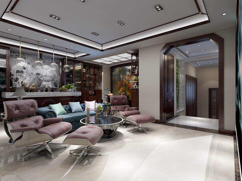 原河名墅400平米別墅新中式風格