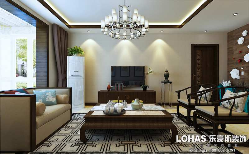 紅星國際三室中式裝修效果圖