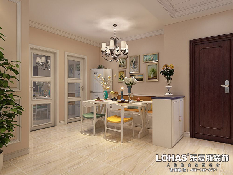 啟銳園103平米三室一廳美式風(fēng)格裝修