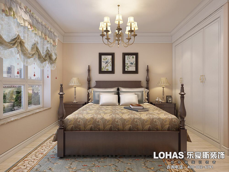 啟銳園103平米三室一廳美式風(fēng)格裝修