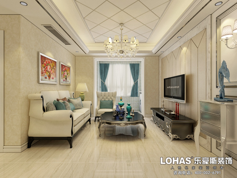 保利拉菲兩室兩廳89平后奢風(fēng)格