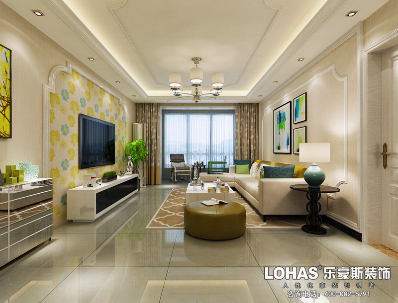 邢臺(tái)中廈御園125平米三室兩廳簡(jiǎn)歐風(fēng)格