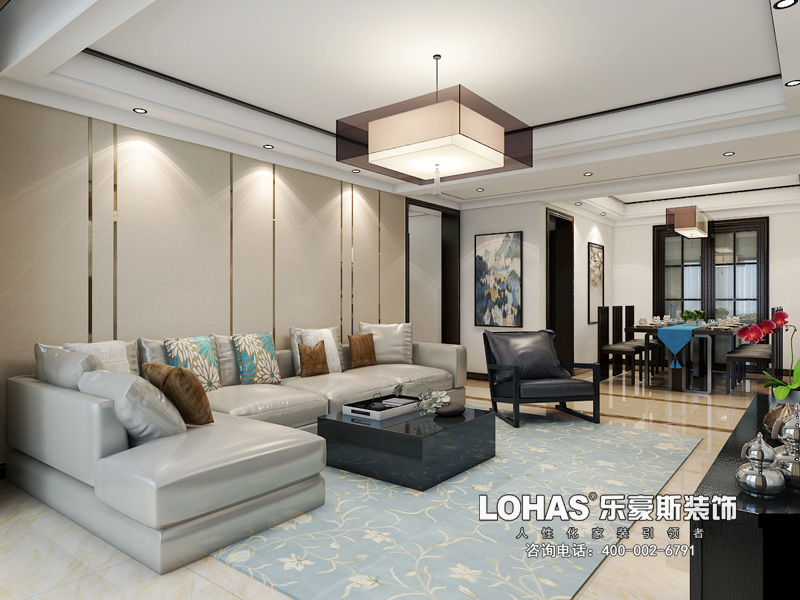 啟銳園小區(qū)135三室兩廳新中式簡約風格