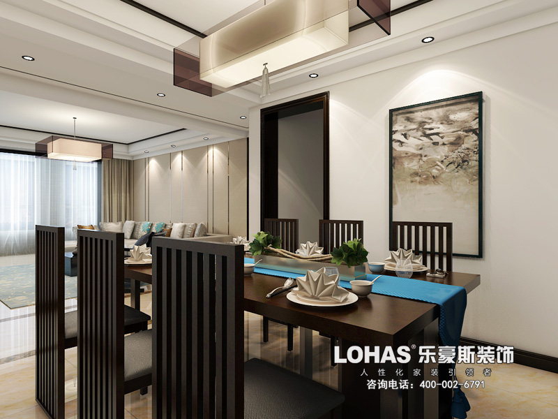 啟銳園小區(qū)135三室兩廳新中式簡約風格