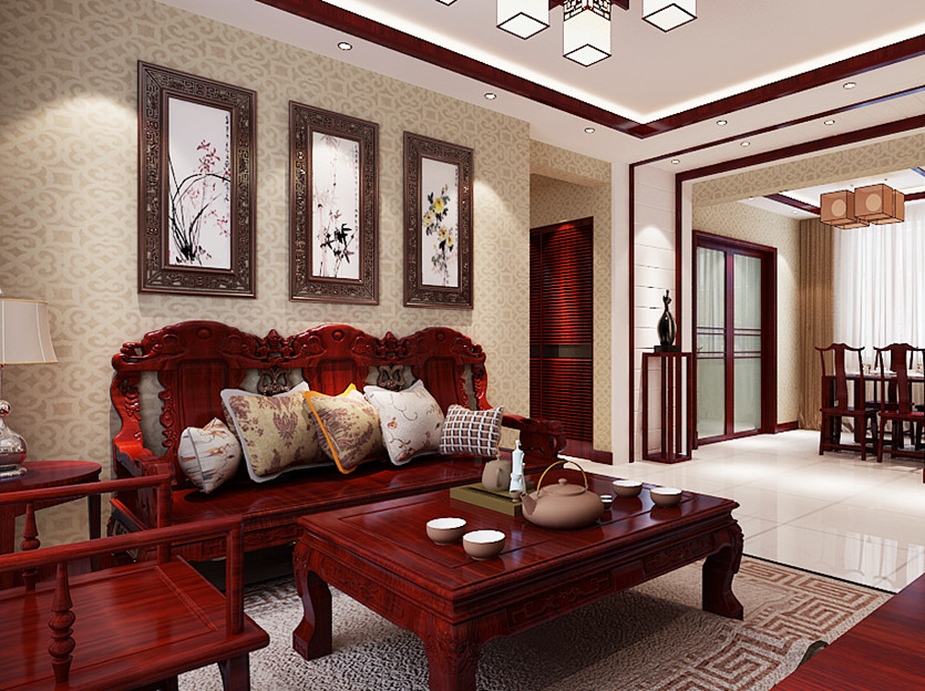 弘達明尚137平米新中式裝修效果圖