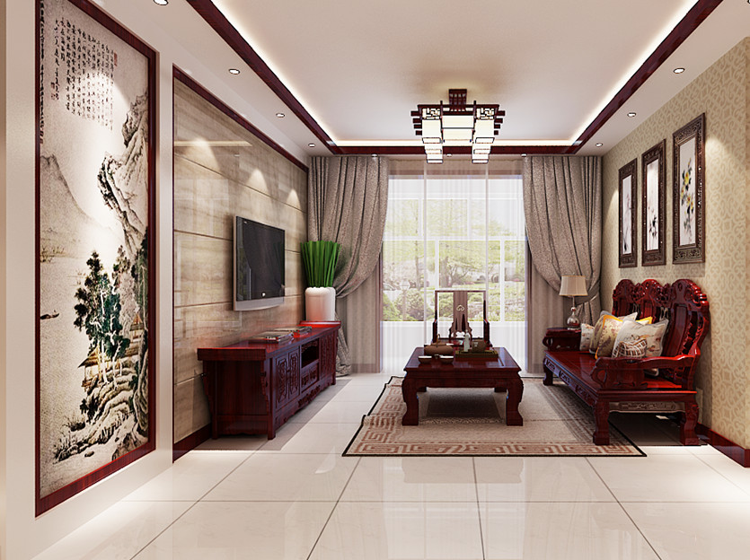 弘達明尚137平米新中式裝修效果圖