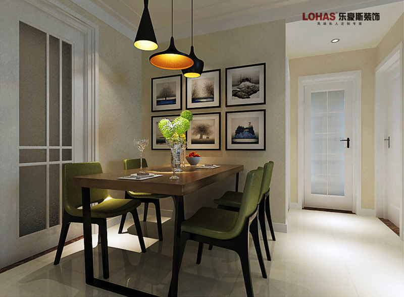 保利花園92㎡兩室兩廳現(xiàn)代簡(jiǎn)約裝修效果圖