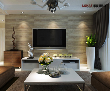 保利花園92㎡兩室兩廳現(xiàn)代簡(jiǎn)約裝修效果圖