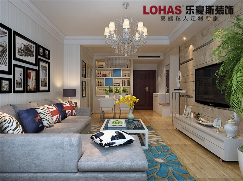 上東區(qū)98平米兩室現(xiàn)代風格裝修效果圖