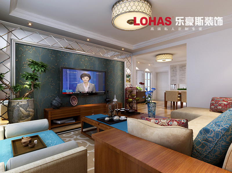 泰豐觀湖92平兩室兩廳現(xiàn)代簡約裝修效果圖