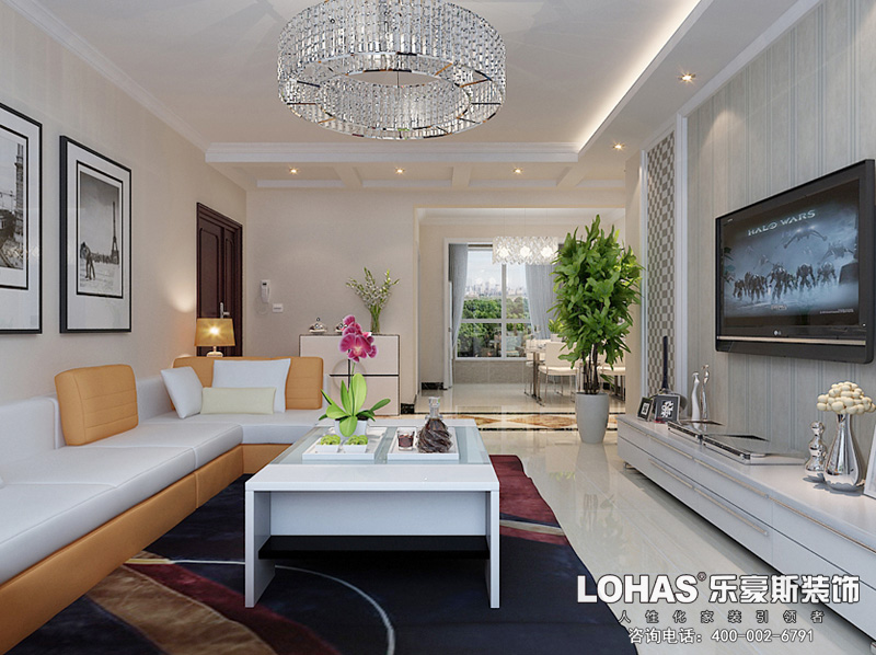 海棠灣135平三室兩廳現(xiàn)代裝修效果圖