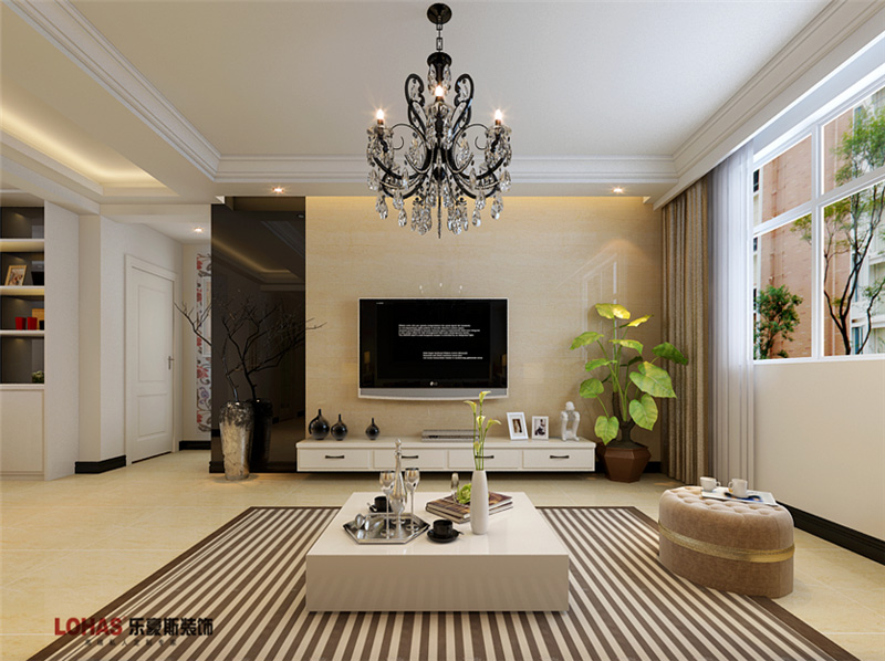 眾美鳳凰城130平三室兩廳簡約裝修效果圖